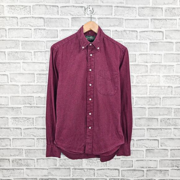 GITMAN BROS. Vintage Men's Button Down Shirt in Burgundy Red Size Small - Picture 1 of 5